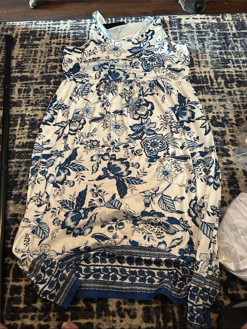Blue Floral High-Low Women’s Skirt